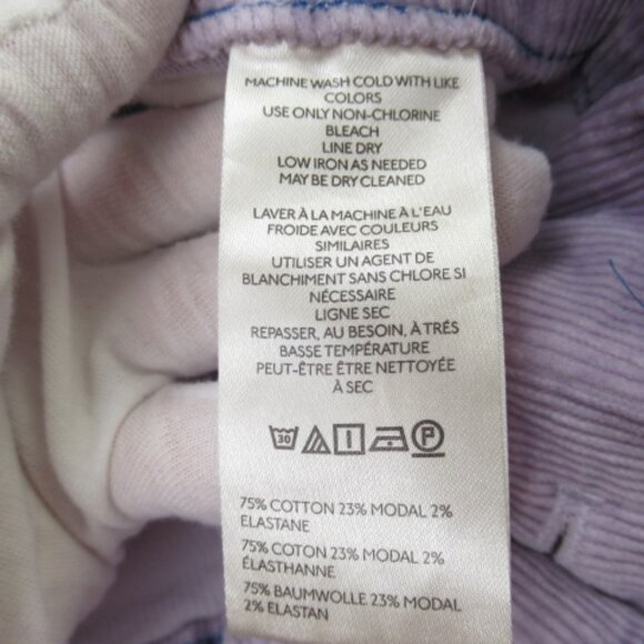 Anthropologie Maeve The Colette Corduroy Crop Wide-Leg Pants Lavender Purple 31 - Picture 7 of 8